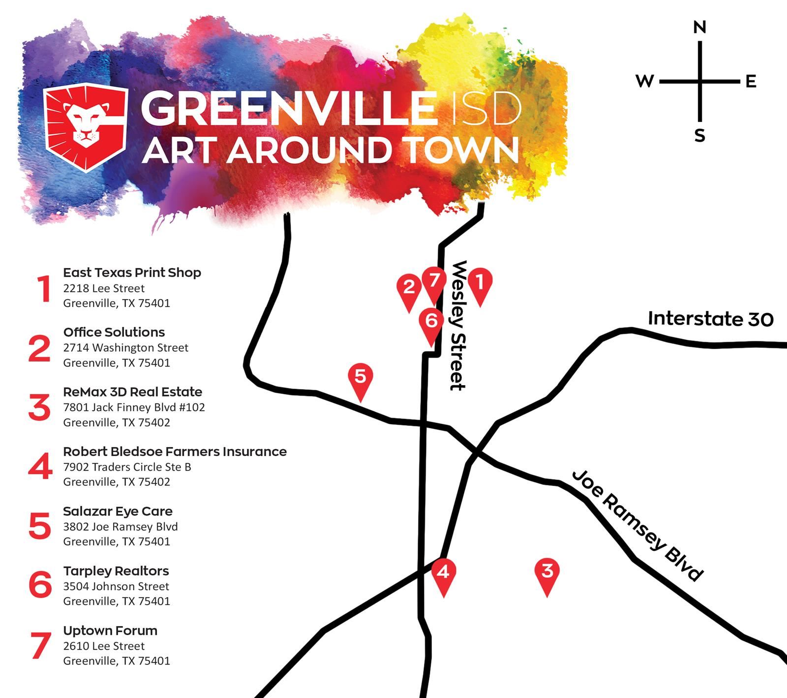 GISD Art Around Town Map 